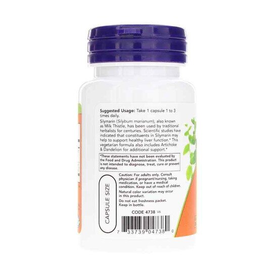 Silymarin Milk Thistle Extract 300 Mg Double Strength, NOW